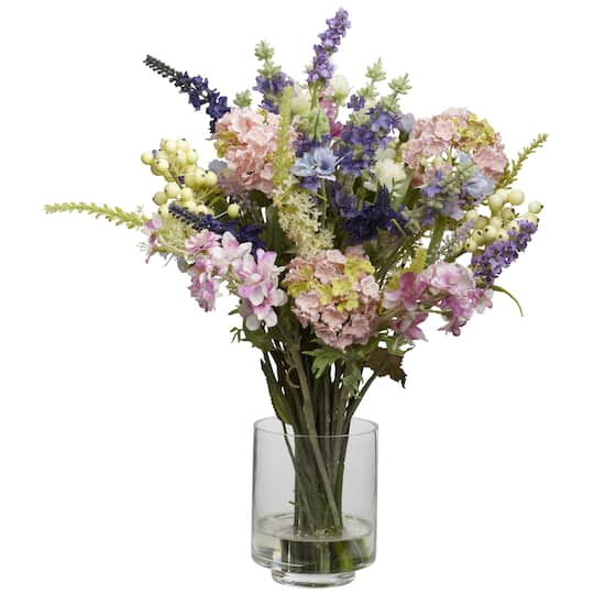 16&#x22; Lavender &#x26; Hydrangea Arrangement in Vase